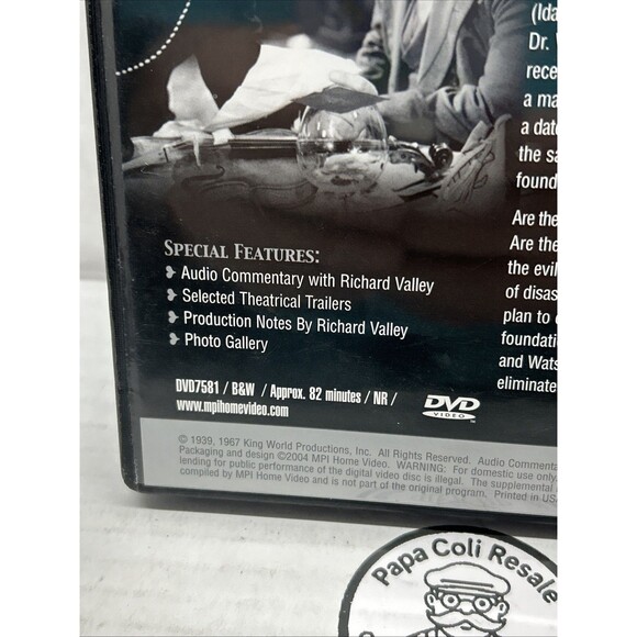 The Adventures Of Sherlock Holmes - DVD, 1939/1967/2002, B&W, Fast Shipping - Picture 4 of 6